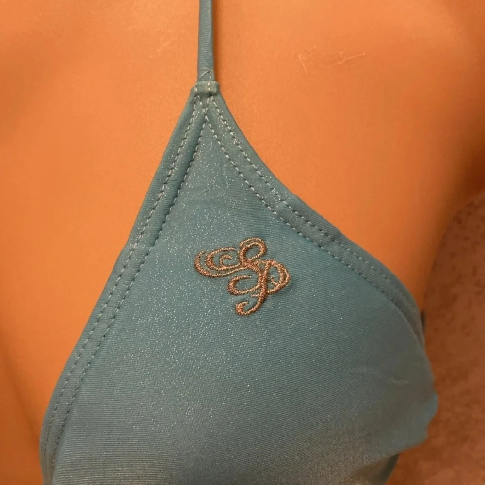 Blue and Floral Bikini Set
